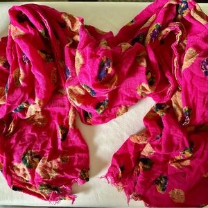 Vibrant Pink Floral Women's Scarf